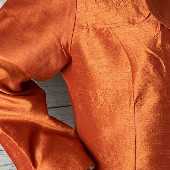 Chico's Size 2 Shimmery Orange Jacket - Picture 5 of 12
